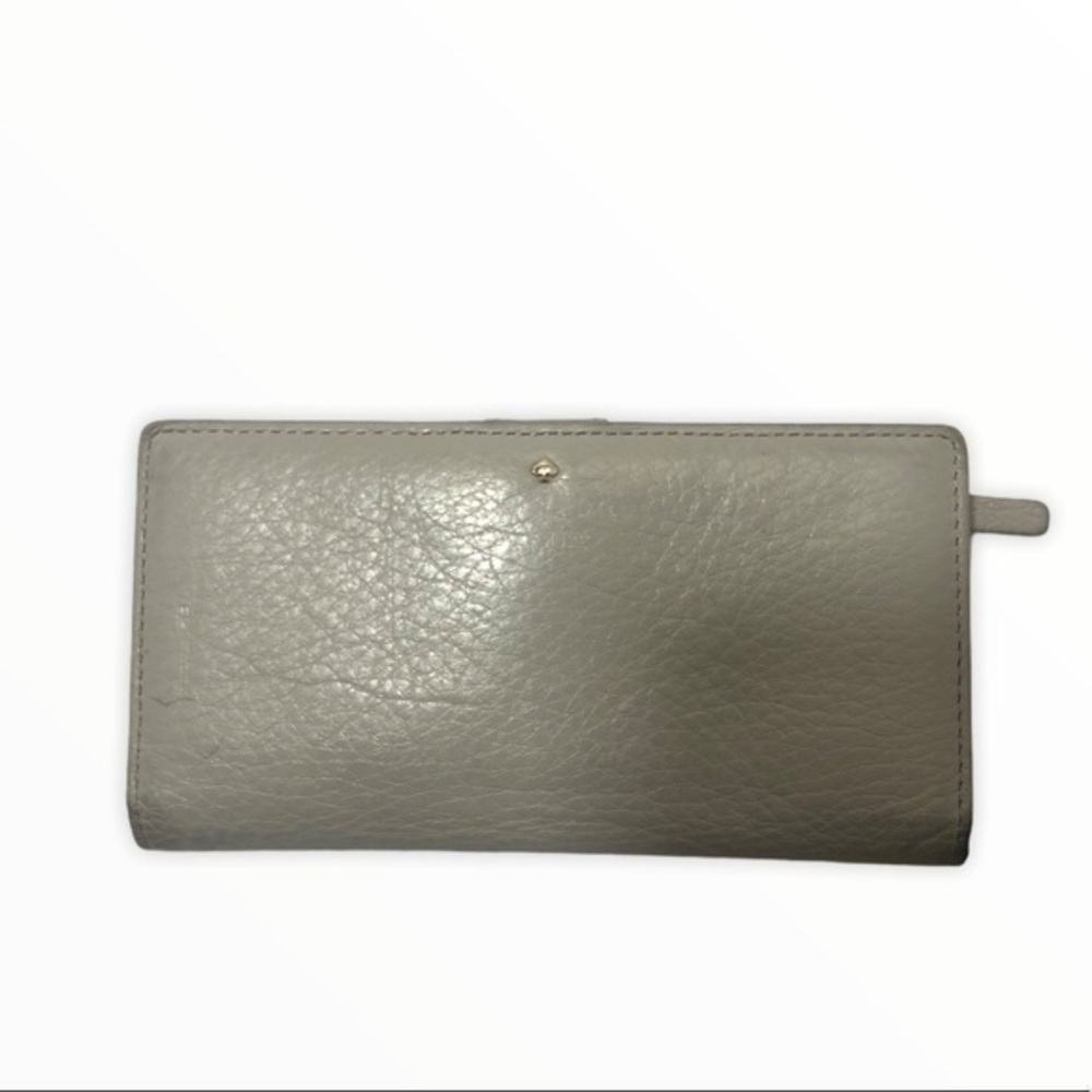 Kate spade gray leather slim wallet
